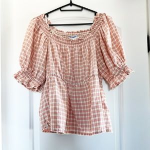 Old Navy Pink Gingham Blouse